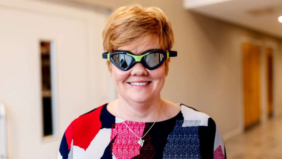 Liz with goggles